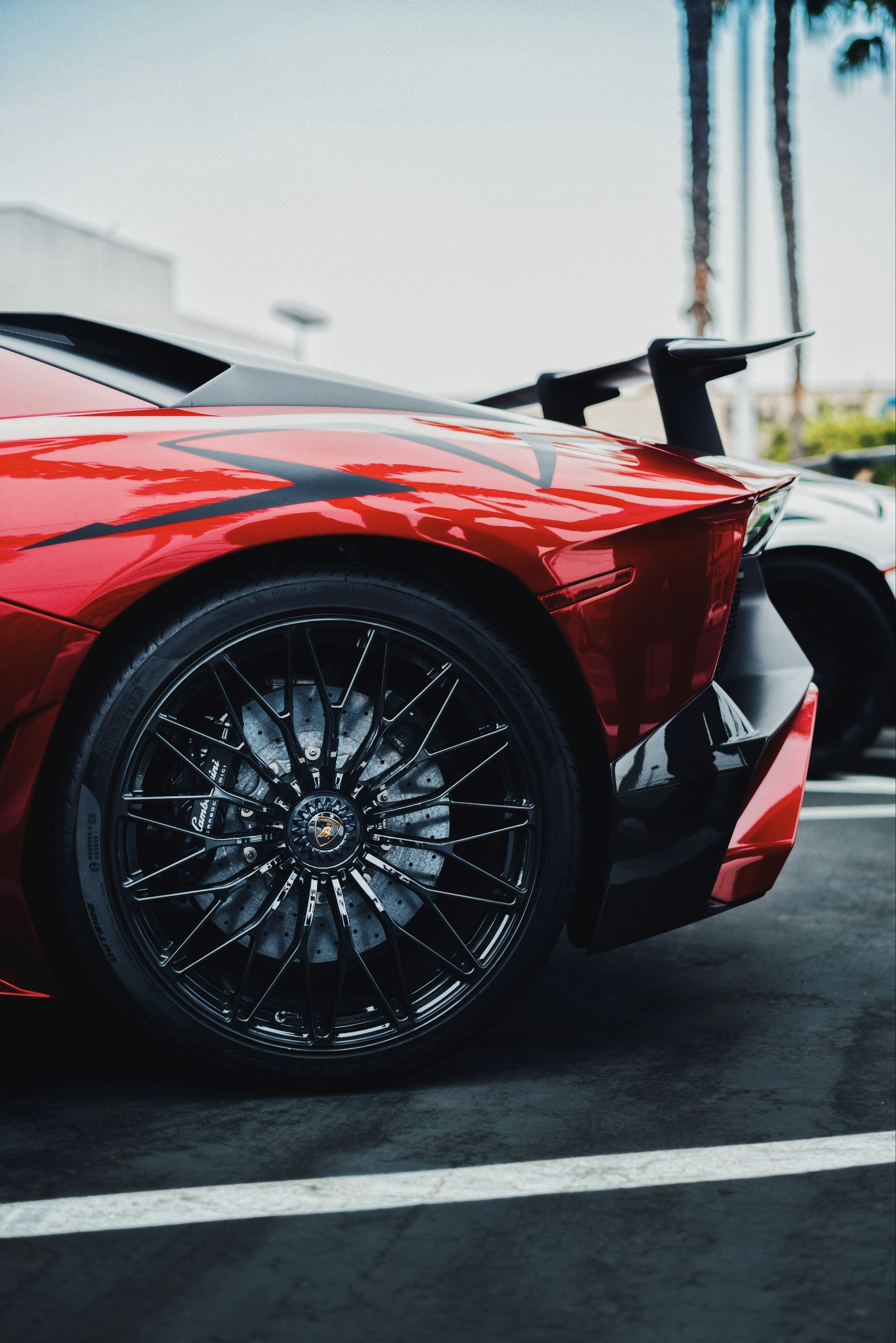 Red hypercar wheel detail